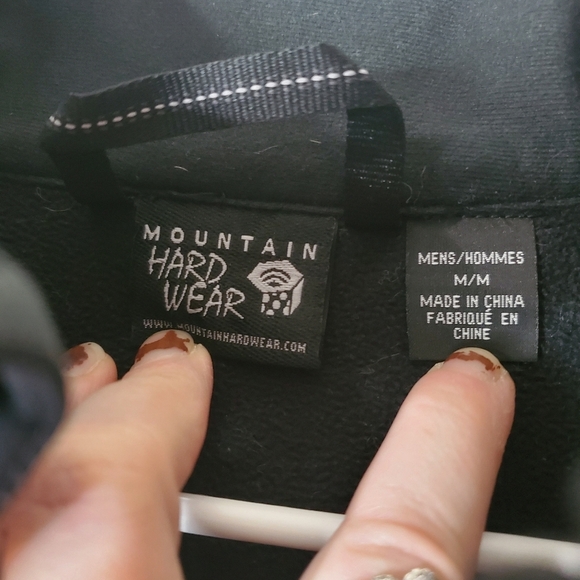 Mens Mountain Hardwear Soft Shell Fleece Jacket size Medium Black - Picture 7 of 16